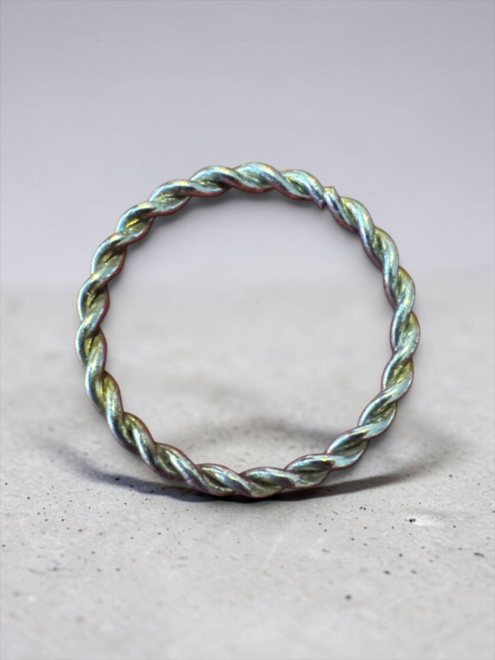 Twisted Silver-Tone Metal Stacking Ring In US Size 7